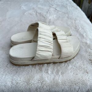 Sorel Women's Slide Sandals White Size 8 Casual Summer Footwear